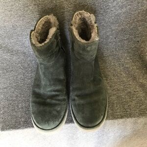 UGG Gray Suede Boots with Fur Lining